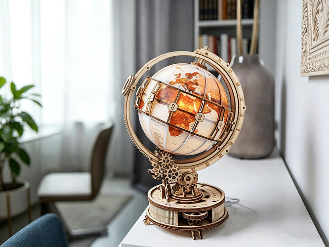 ROKR Luminous Globe 3D Wooden Puzzle ST003