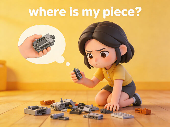 the piece that was just in your hand disappears