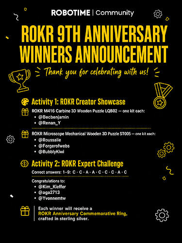 ROKR 9th Anniversary Winners Announcement Poster - Minimal Line Art