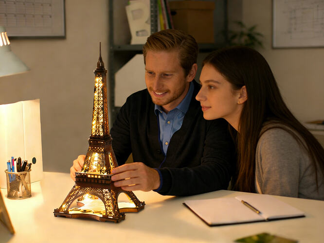 Rolife Night of the Eiffel Tower 3D Wooden Puzzle TGL01